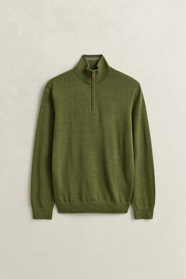 Tr&ouml;ja med half-zip i extra fin merinoull