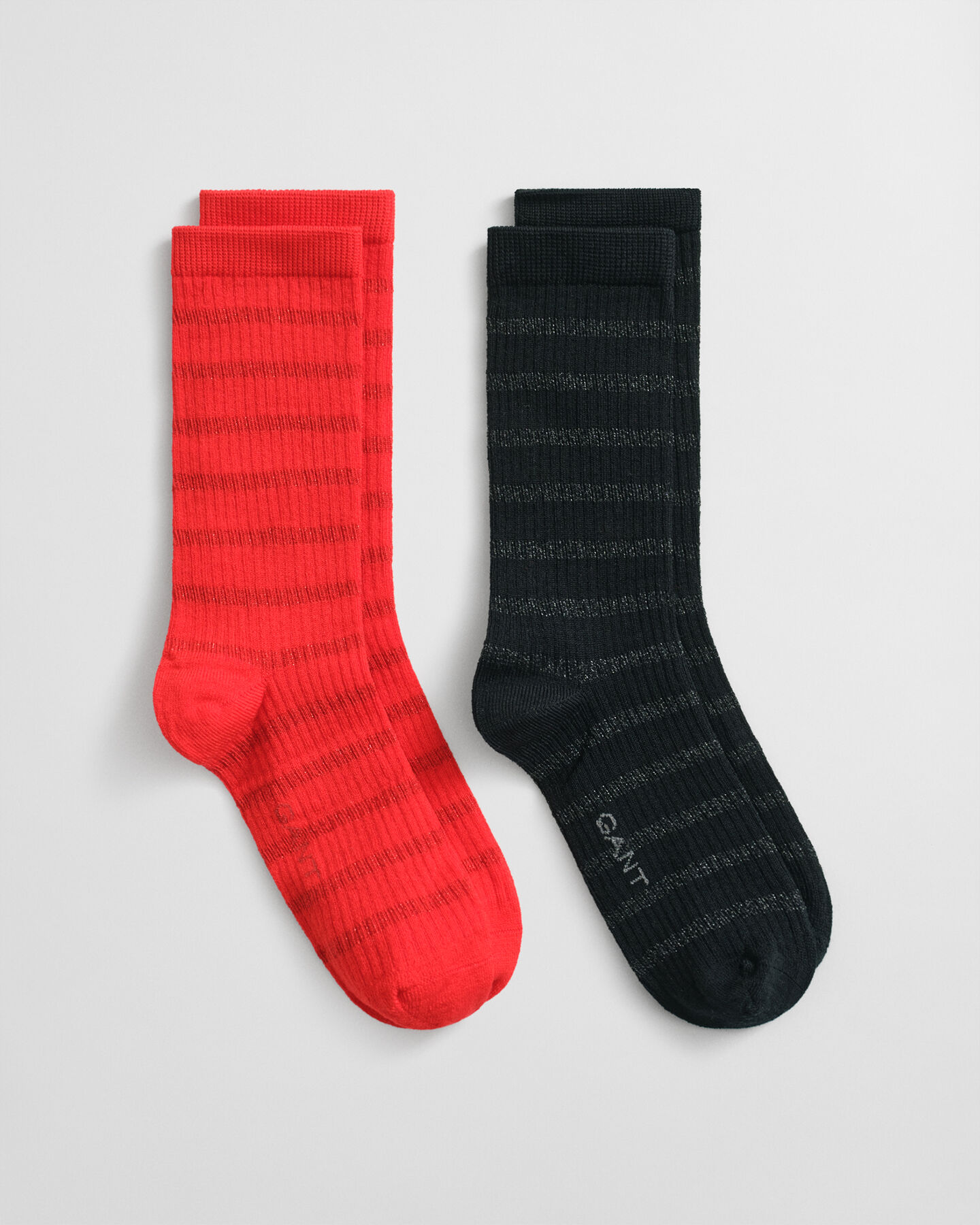 Tv&aring;pack randiga metallic-strumpor i presentf&ouml;rpackning