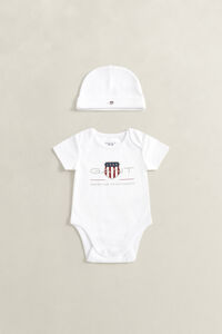 Baby set med sparkdr&auml;kt och m&ouml;ssa