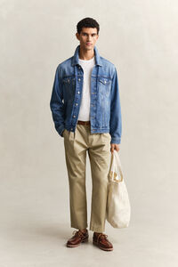 Regular fit chinos i bomullstwill