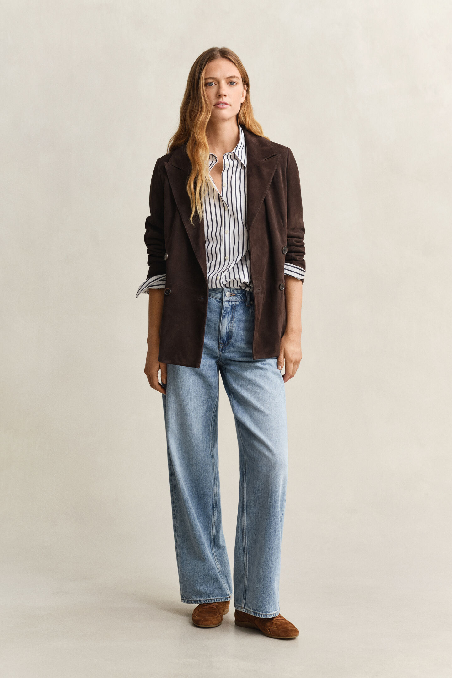 Relaxed fit klassisk randig poplinskjorta