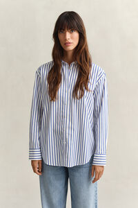 Relaxed fit klassisk randig poplinskjorta