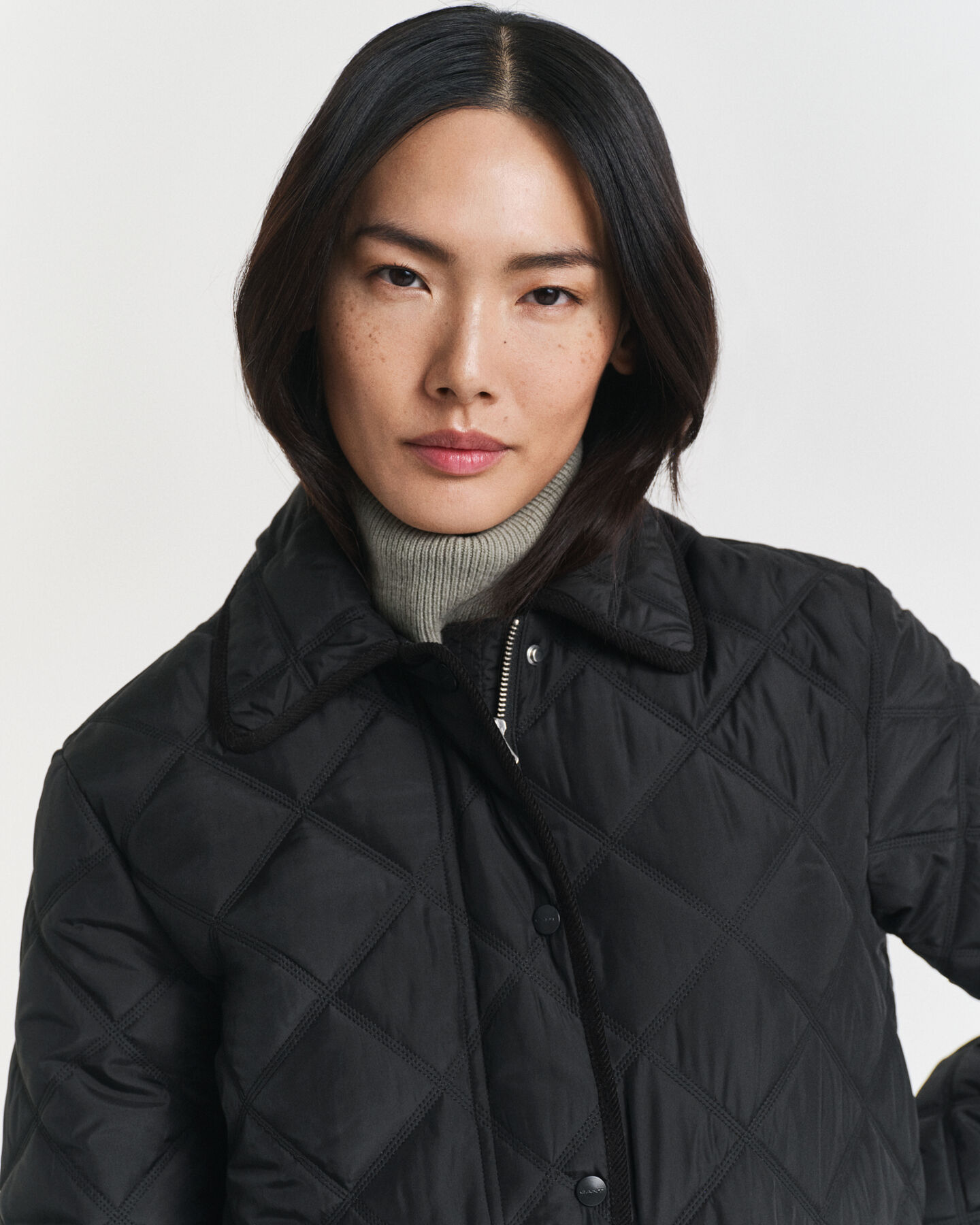 Quiltad jacka med manchesterdetaljer