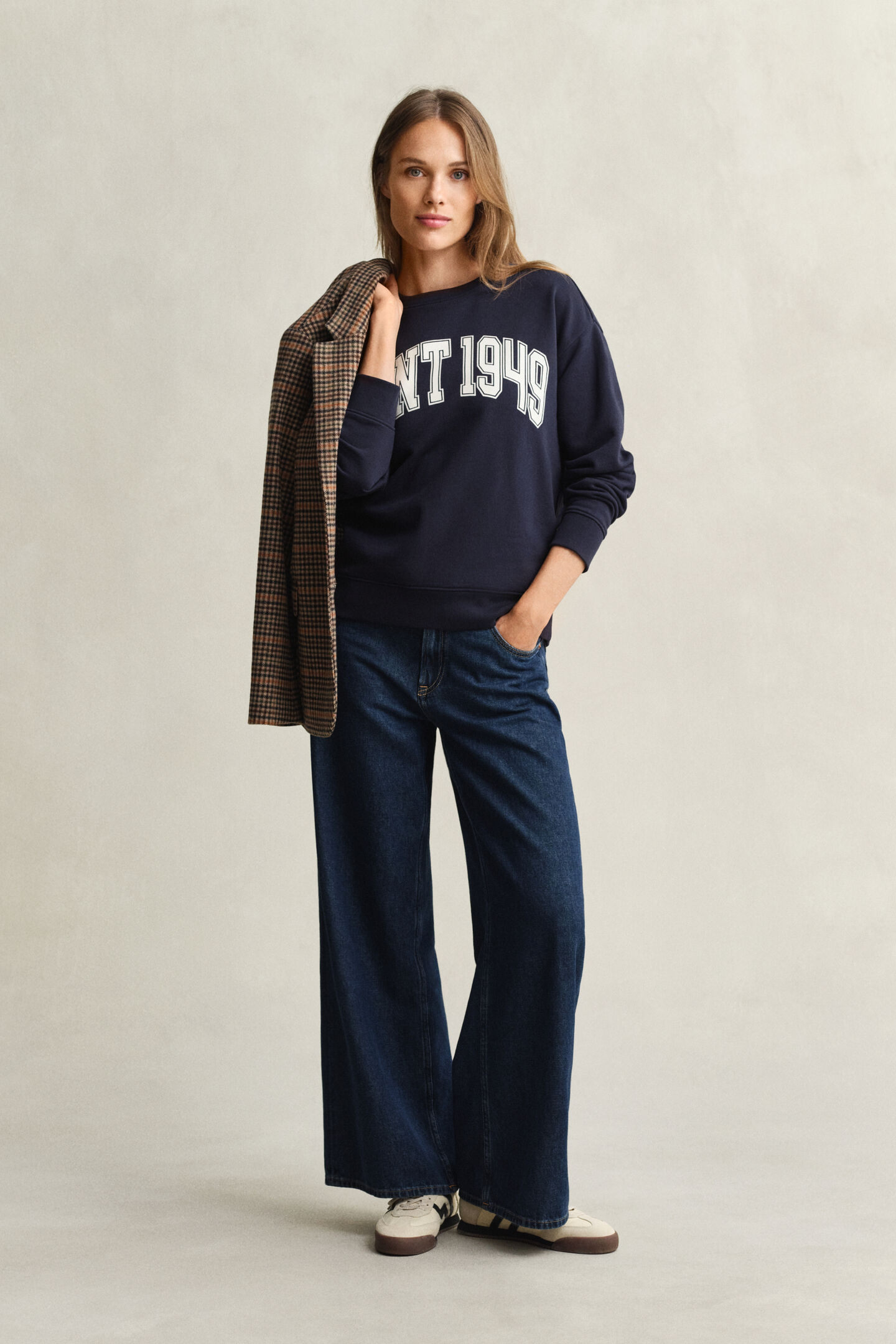 Rundhalsad sweatshirt med tryck