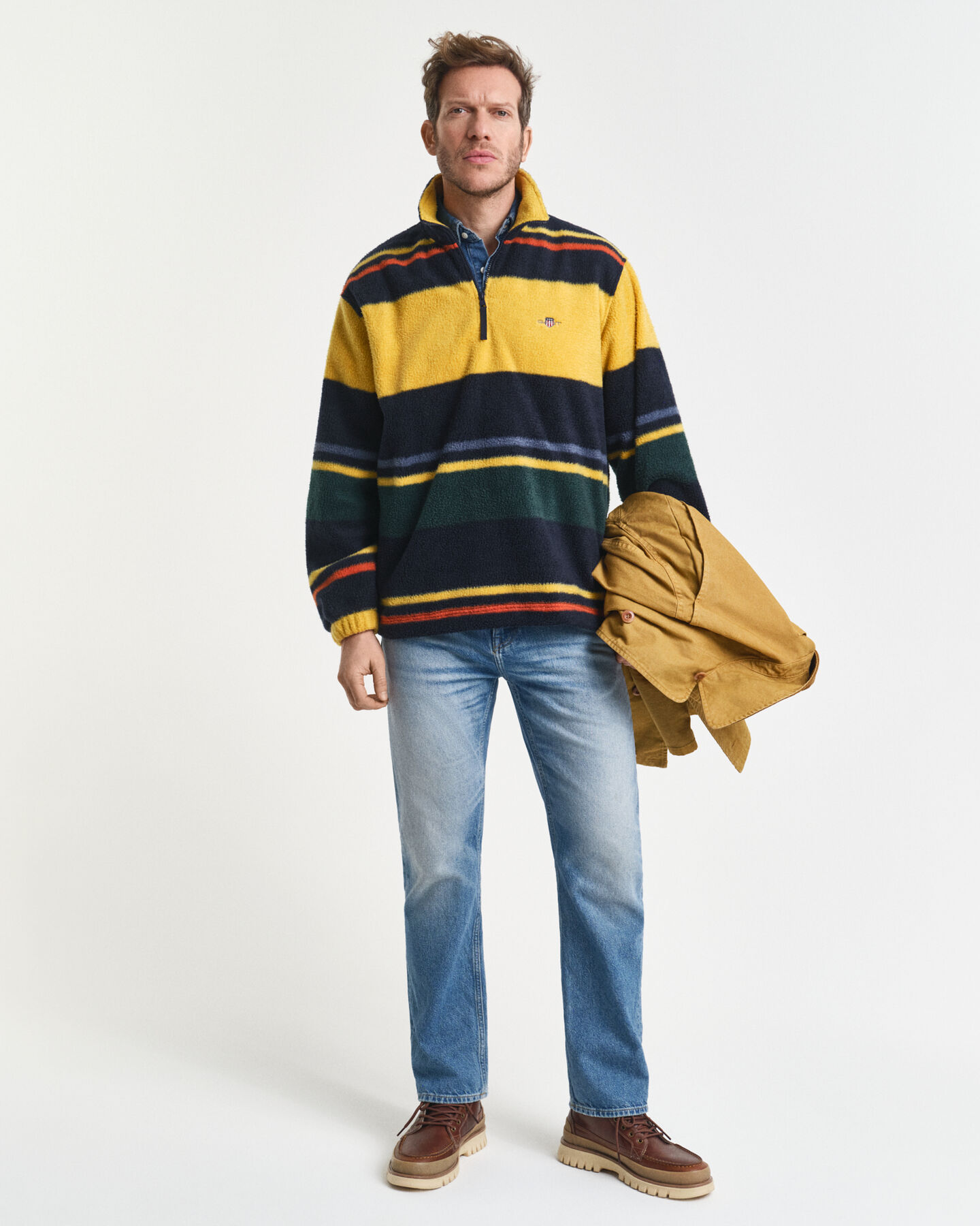 Randig sweatshirt i fleece