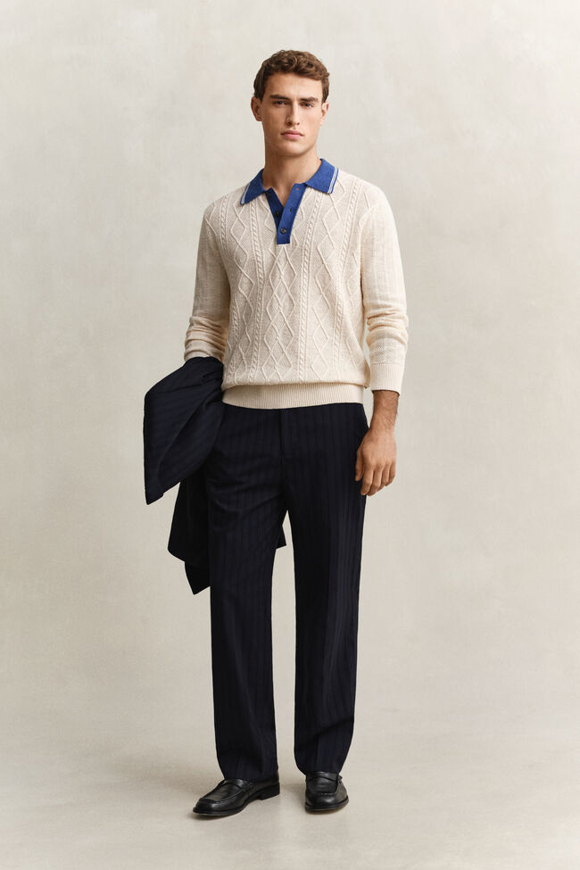 Kabelstickad pik&eacute;tr&ouml;ja