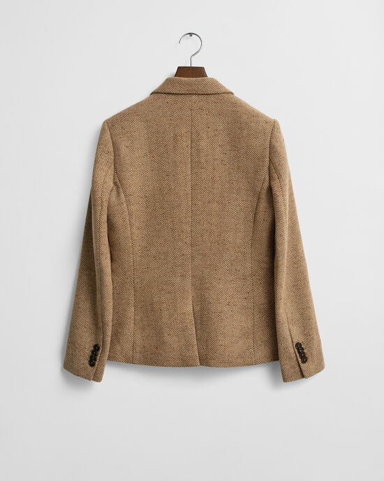 Slim Fit Wool Blend Herringbone Blazer