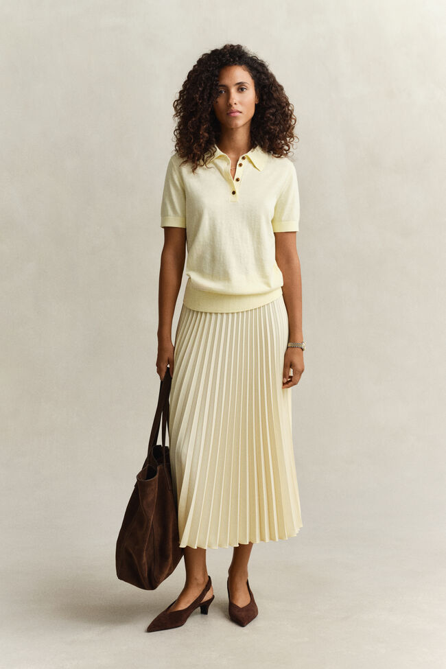 Kort&auml;rmad stickad Rugger