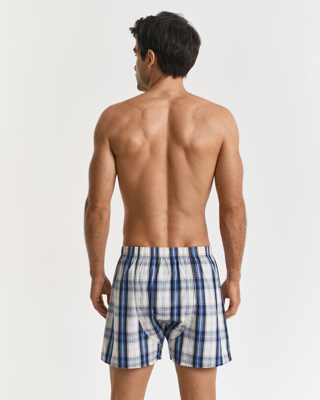 Tv&aring;pack rutiga och enf&auml;rgade boxershorts