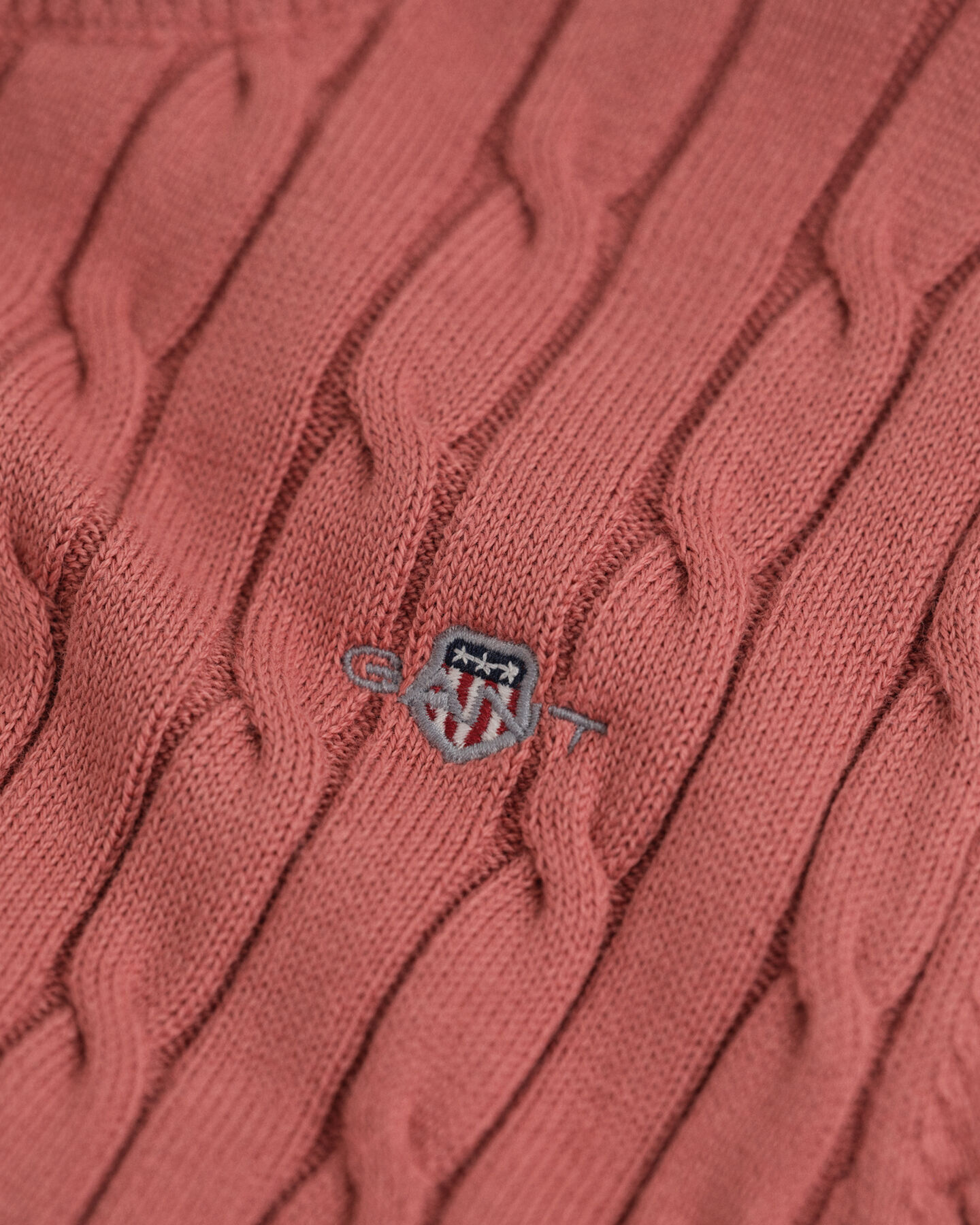 Teen Girls kabelstickad kort&auml;rmad tr&ouml;ja i bomullsstretch