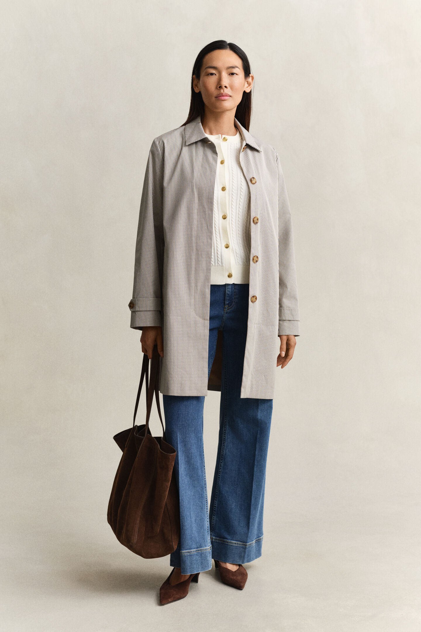 Kabelstickad bomullskofta