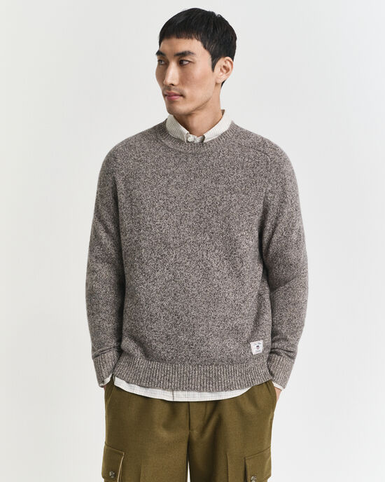 Rundhalsad tr&ouml;ja i ullmoulin&eacute;