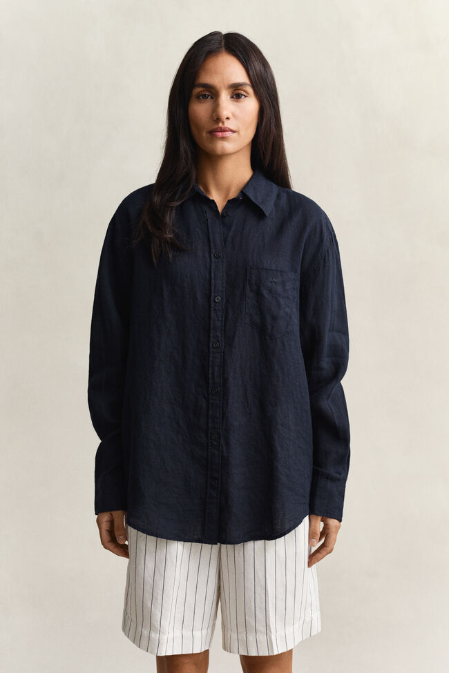 Relaxed fit linneskjorta