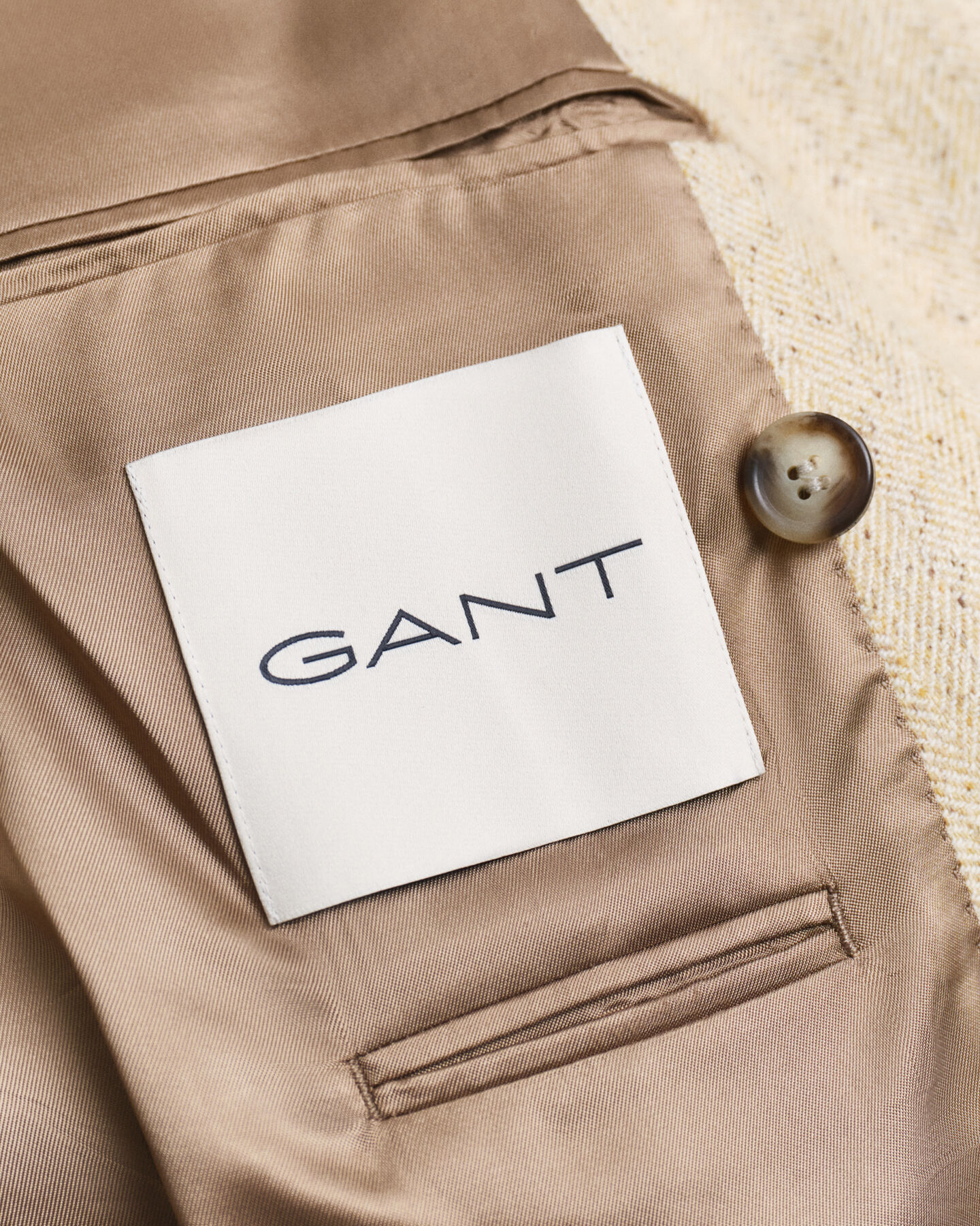 Relaxed fit kostymkavaj med fiskbensm&ouml;nster