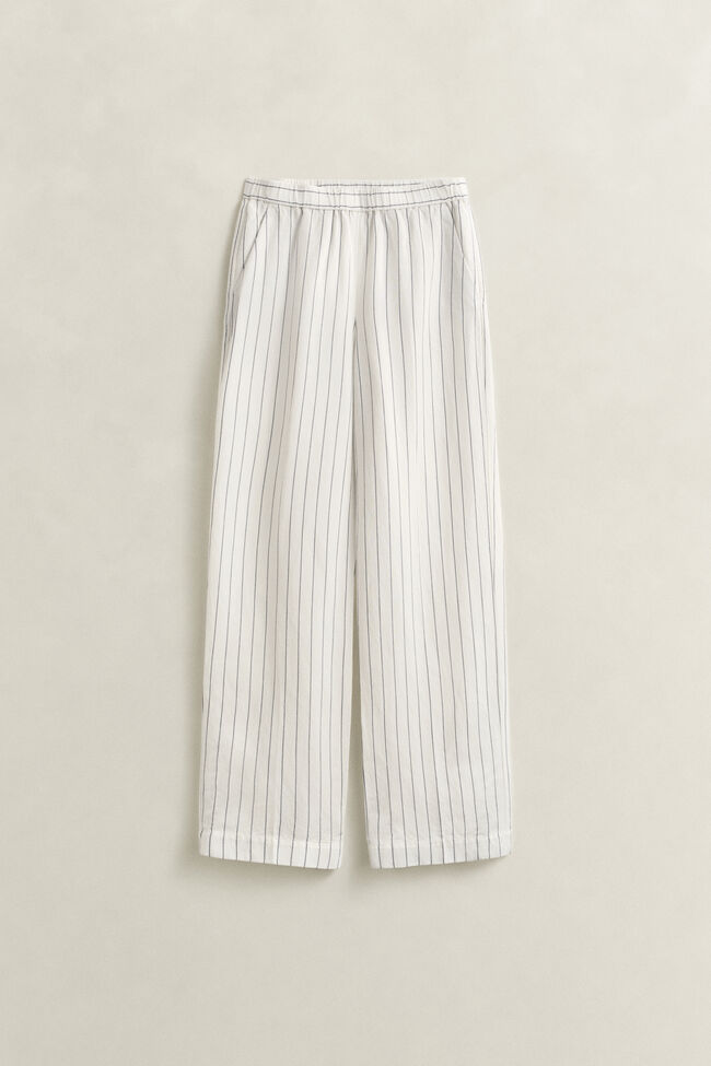 Randiga byxor i linneblandning