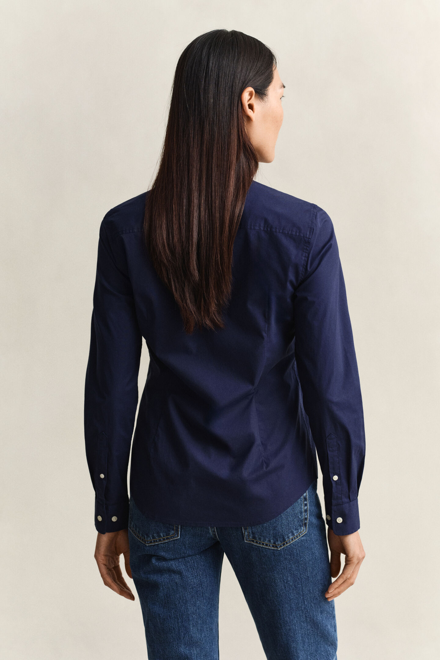 Slim fit poplinskjorta