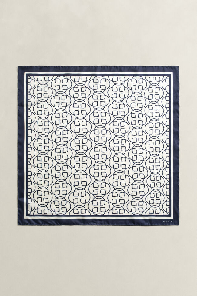 Sidensjal med monogram