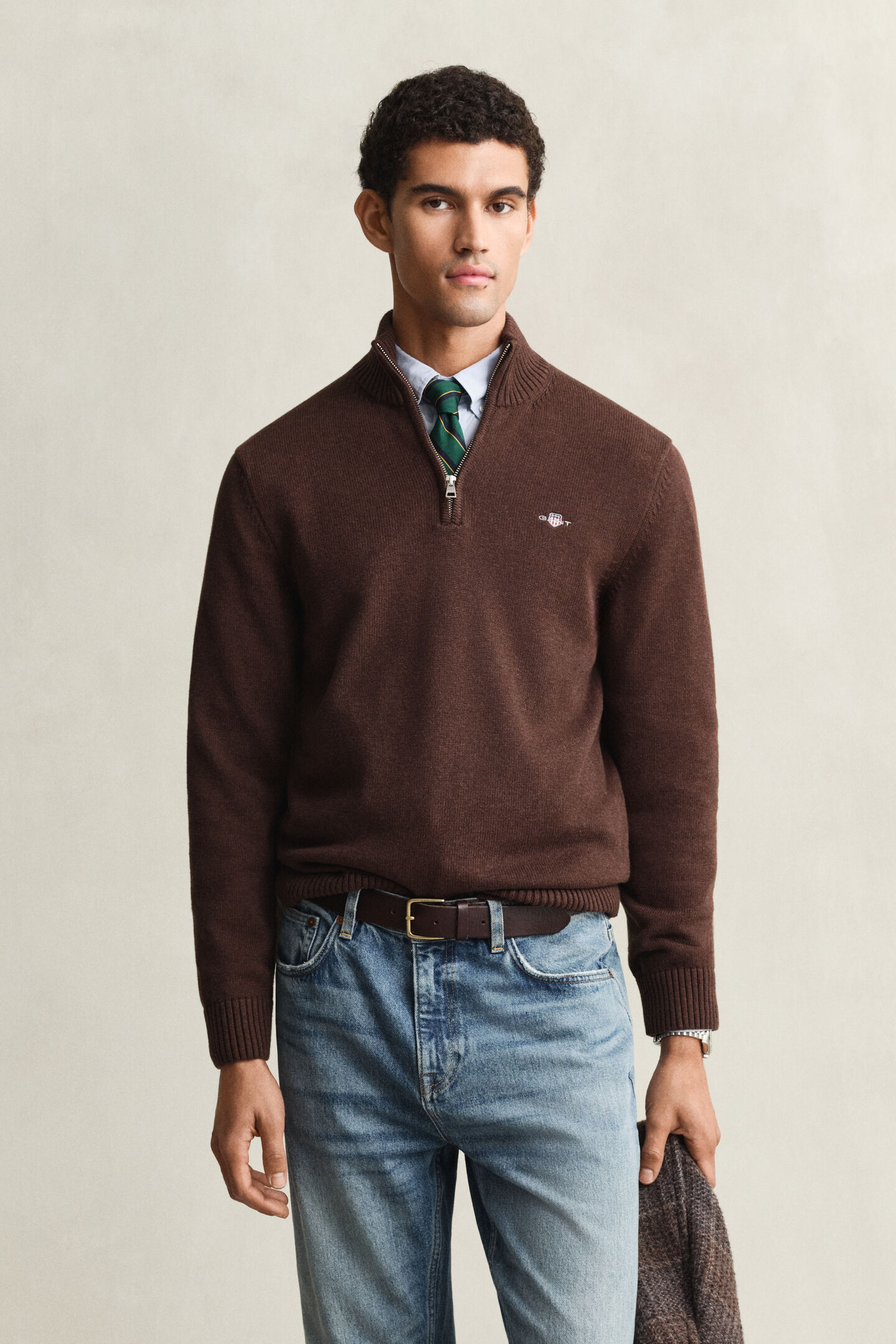 Casual Cotton tr&ouml;ja med dragkedja vid hals&ouml;ppningen