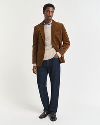 Kabelstickad tr&ouml;ja med rund hals