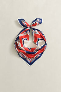 Randig sidensjal med marin k&auml;nsla