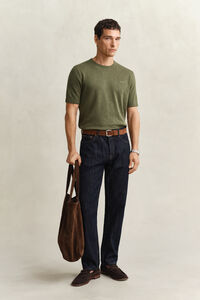 Kort&auml;rmad tr&ouml;ja i grovspunnen bomullsblandning