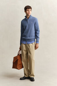 Casual Cotton tr&ouml;ja med dragkedja vid hals&ouml;ppningen