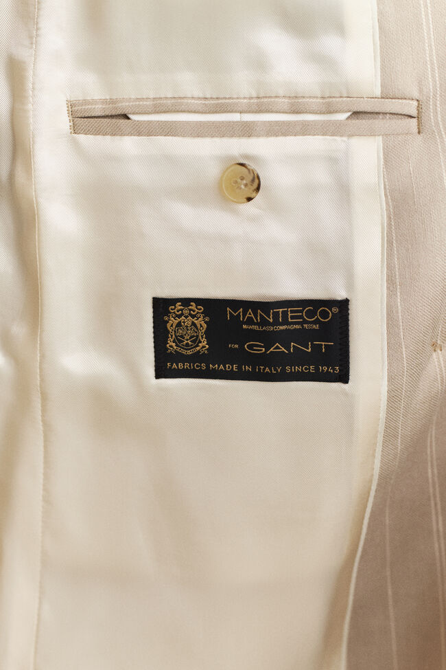 Kritstrecksrandig kavaj i linneblandning