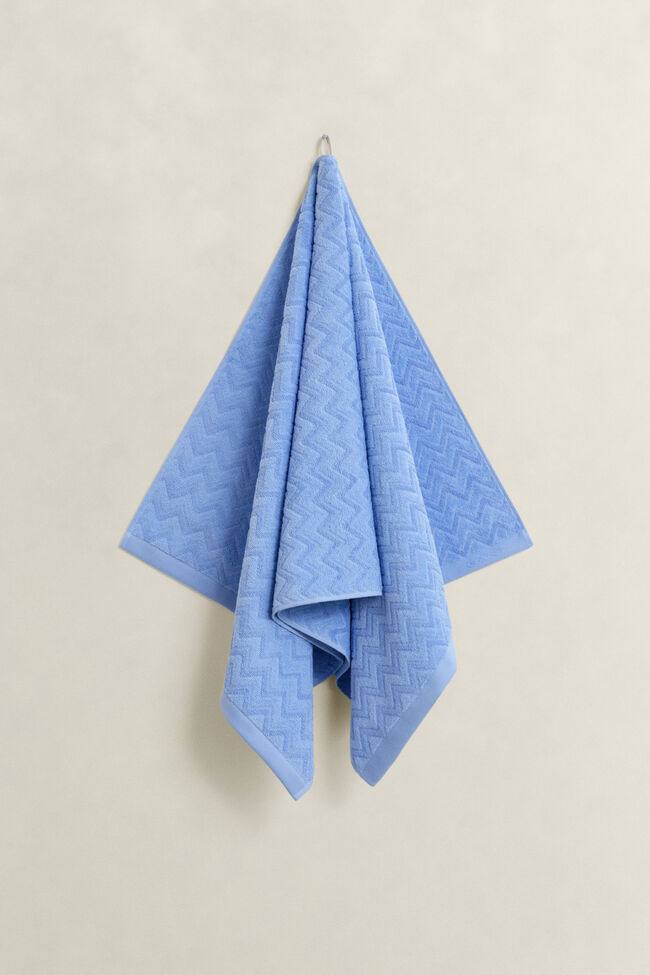 Jacquardv&auml;vd fiskbensm&ouml;nstrad handduk 70 x 140