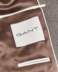 Slim fit kostymkavaj i flanell med fiskbensm&ouml;nster