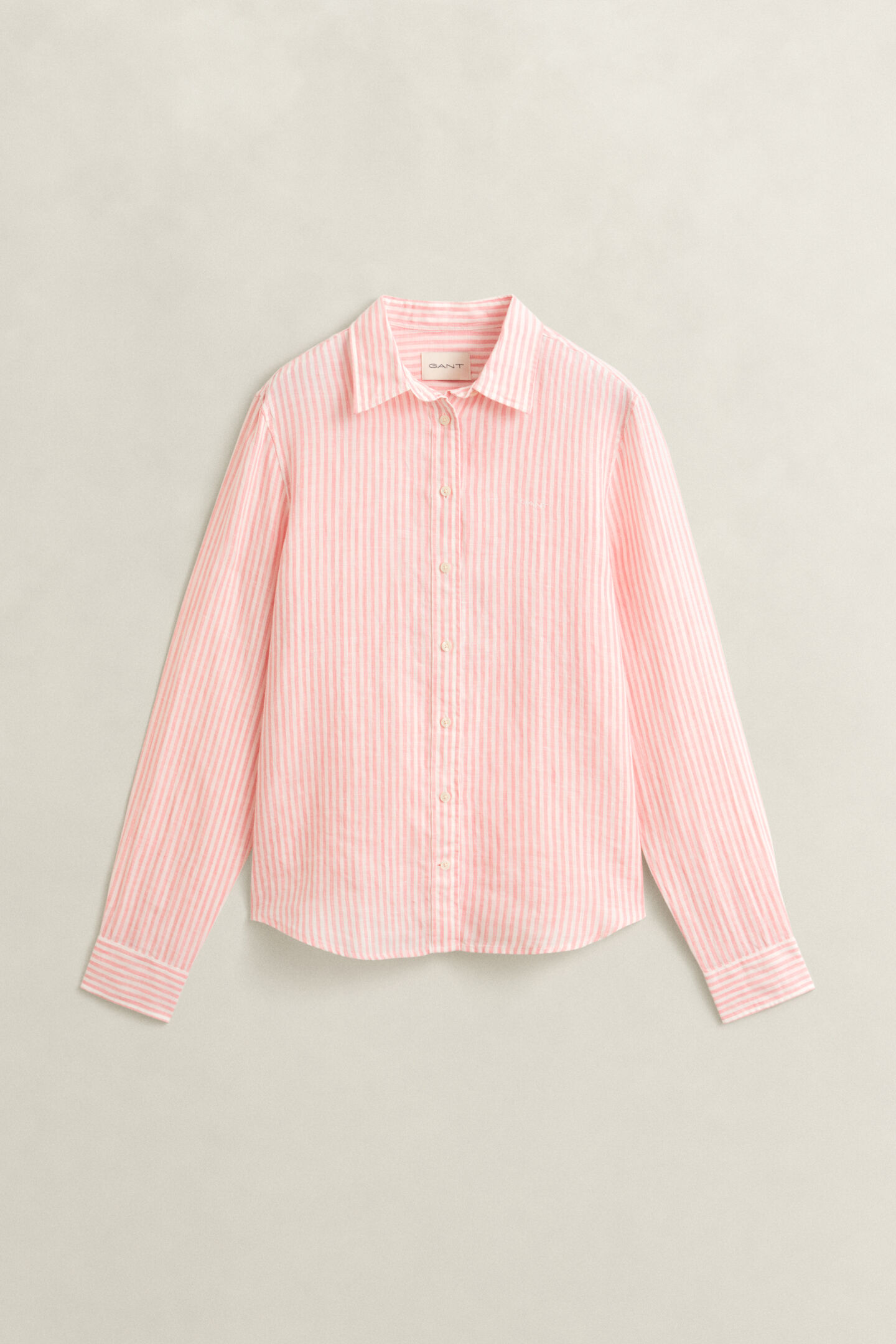 Regular fit randig linneskjorta