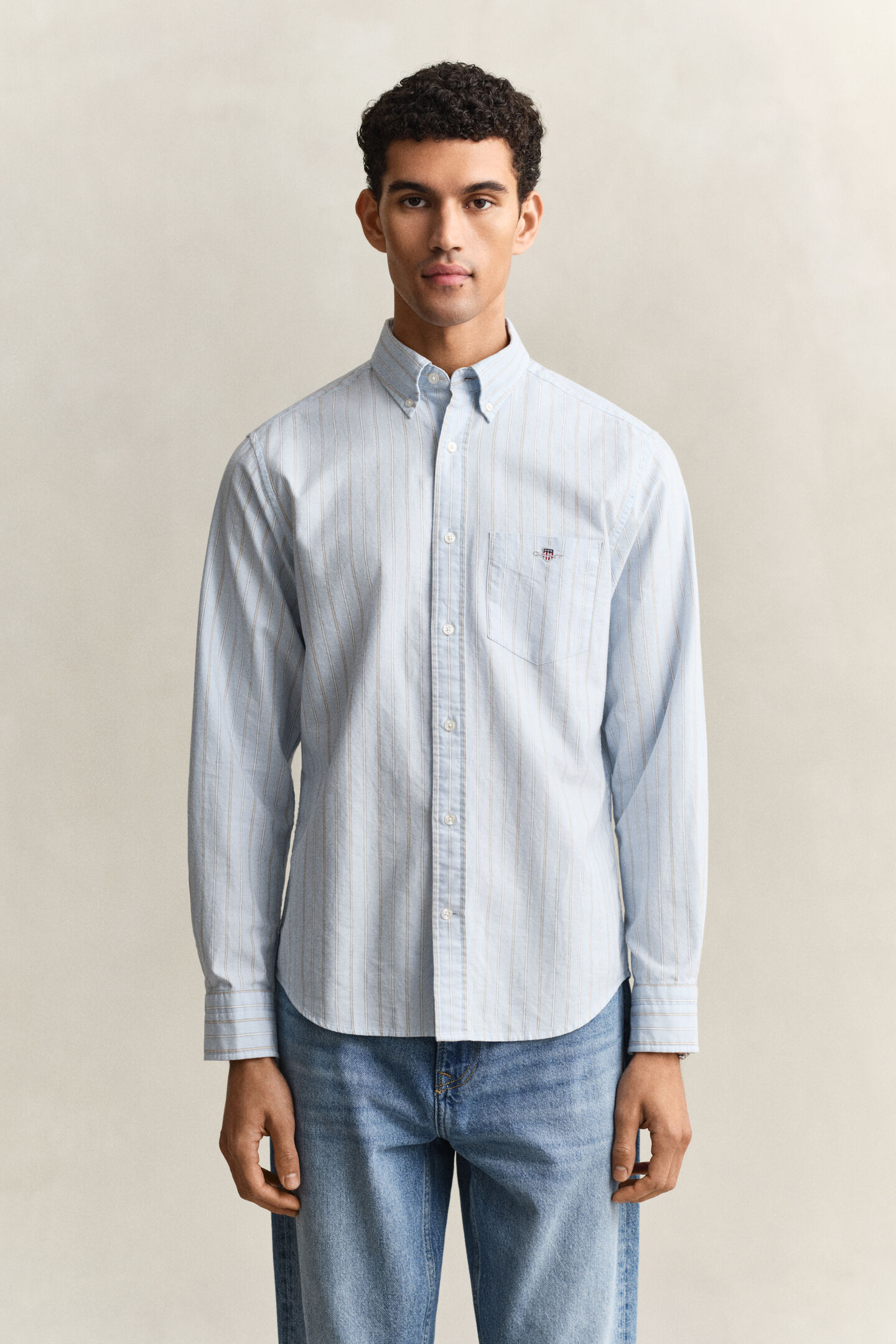 Klassisk randig oxfordskjorta