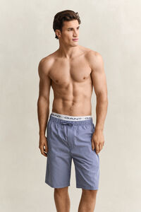 Pyjamasshorts i ginghamrutig poplin