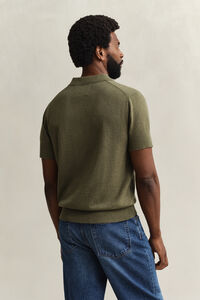 Kort&auml;rmad pik&eacute;tr&ouml;ja i grovspunnen bomullsblandning