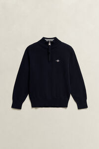 Boys tr&ouml;ja med half-zip och sk&ouml;ldemblem