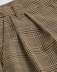 Rutiga byxor i ullblandning med veck