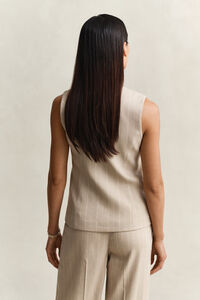 Kritstrecksrandig v&auml;st i linneblandning