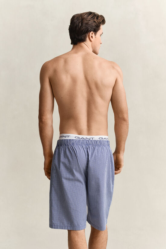 Pyjamasshorts i ginghamrutig poplin