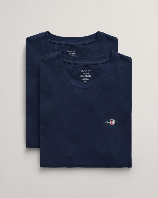 Teens tv&aring;pack rundhalsade T-shirtar