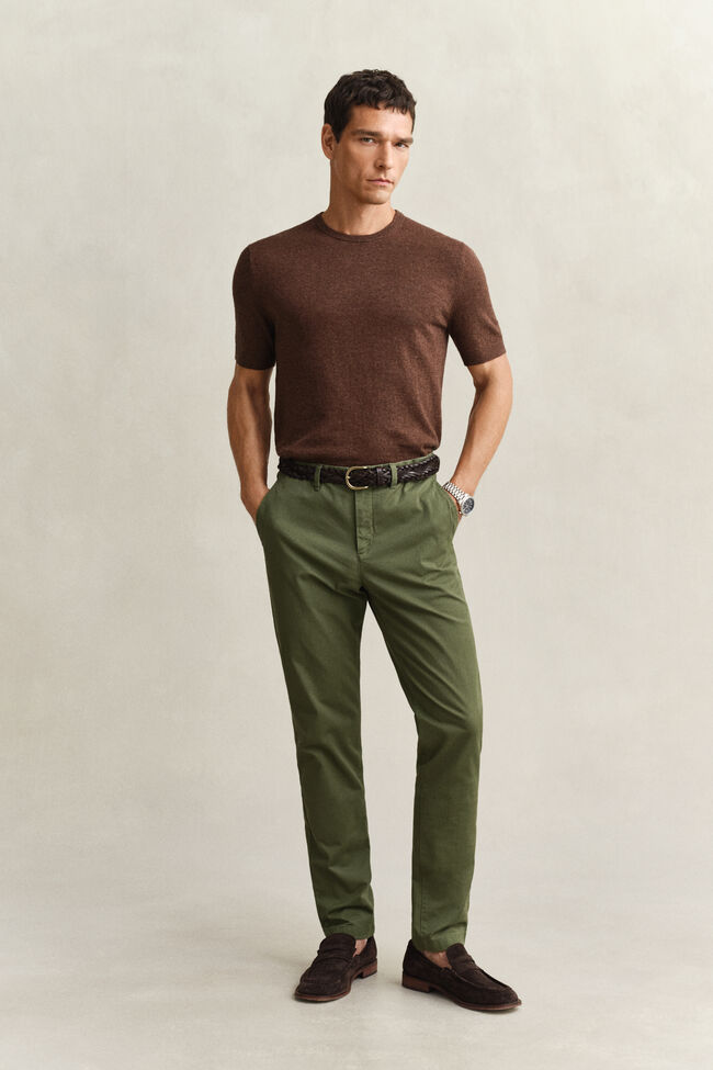 Kort&auml;rmad tr&ouml;ja i grovspunnen bomullsblandning