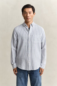 Randig skjorta i linneblandning