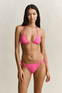 Bikintrosor med knytband i sidan