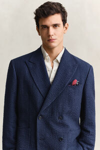 Indigof&auml;rgad kavaj i b&auml;ckeb&ouml;lja