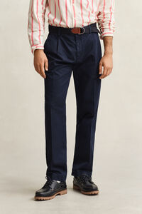 Regular fit chinos i bomullstwill