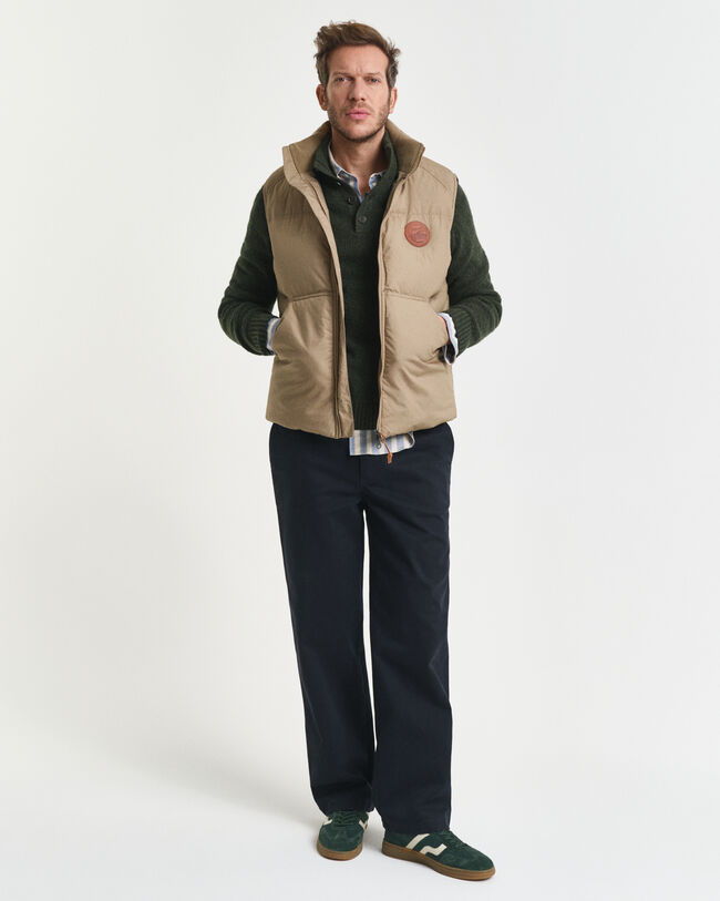 Halvkn&auml;ppt tr&ouml;ja i ullblandning med neps