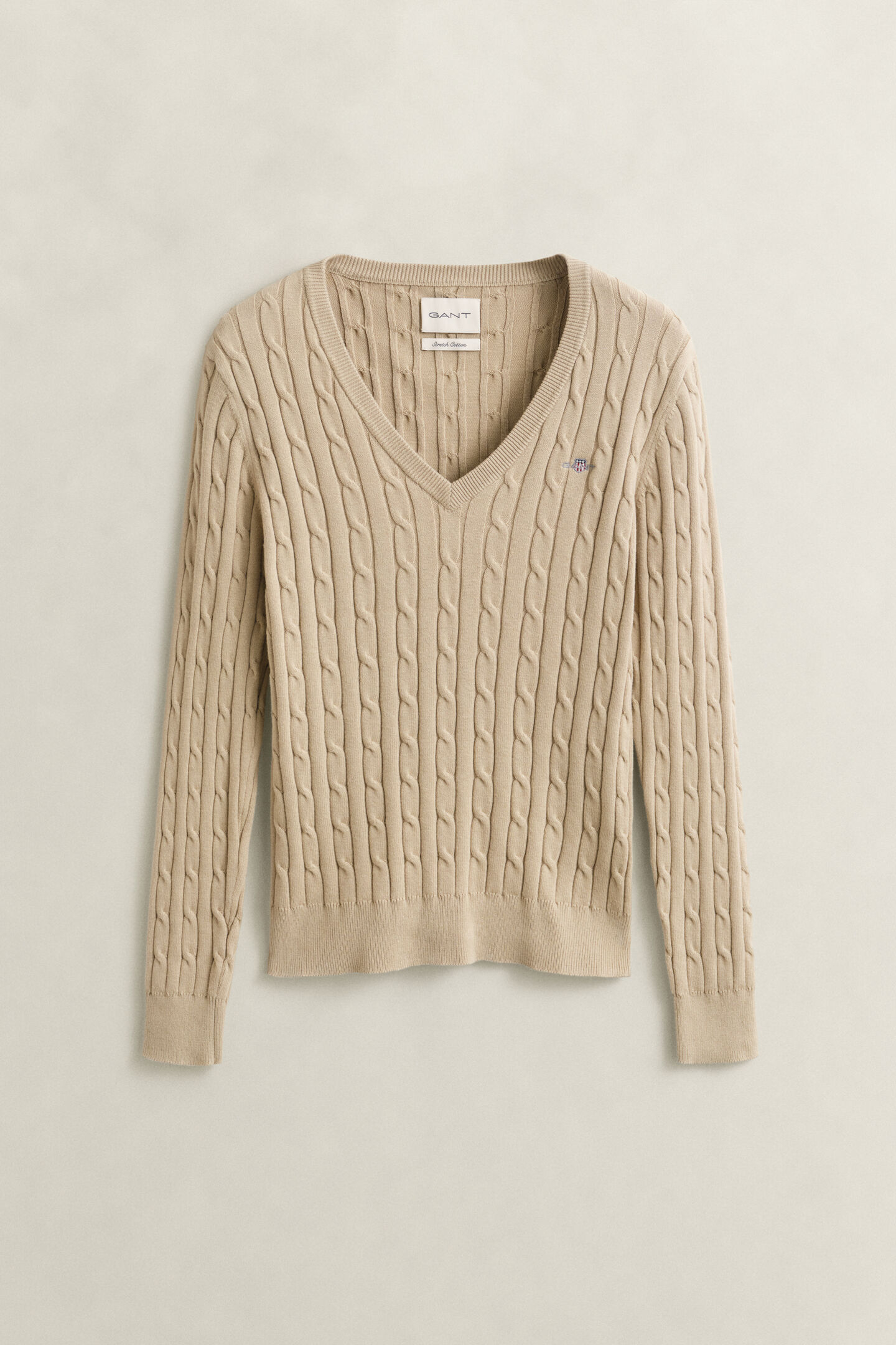 V-ringad kabelstickad tr&ouml;ja