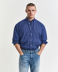 Oversized sm&aring;rutig poplinskjorta