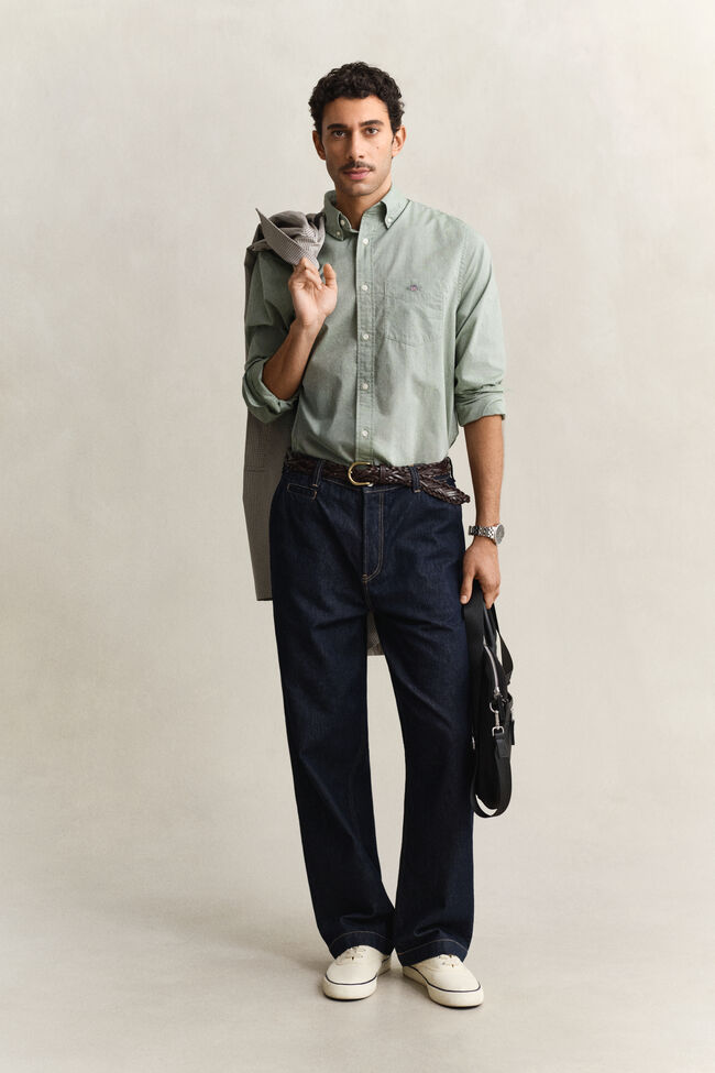 Regular fit klassisk poplinskjorta