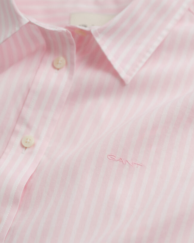 Regular fit klassisk randig poplinskjorta