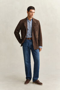 Skjorta i ginghamv&auml;vd linneblandning