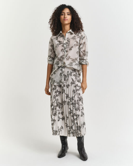 Veckad tr&auml;dm&ouml;nstrad kjol